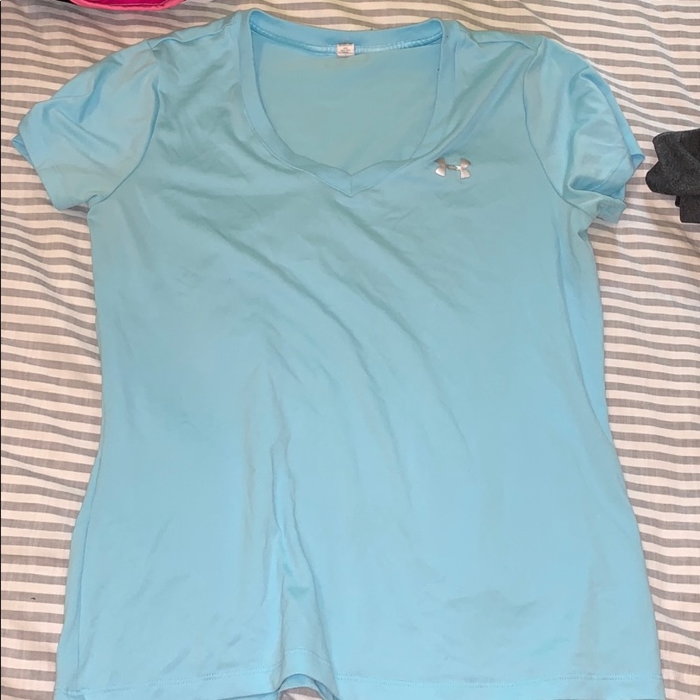 Two v-neck workout shirts